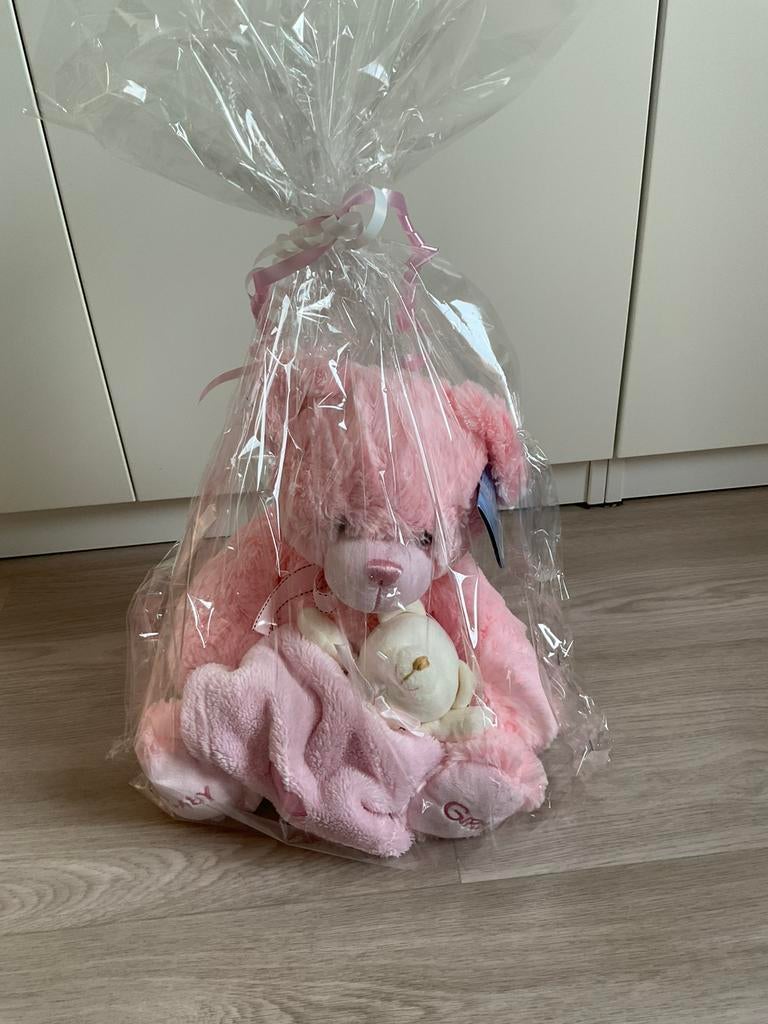 Roze zacht beer met knuffel. Keel toys, Ophalen of Verzenden, Nieuw, Kraamcadeau