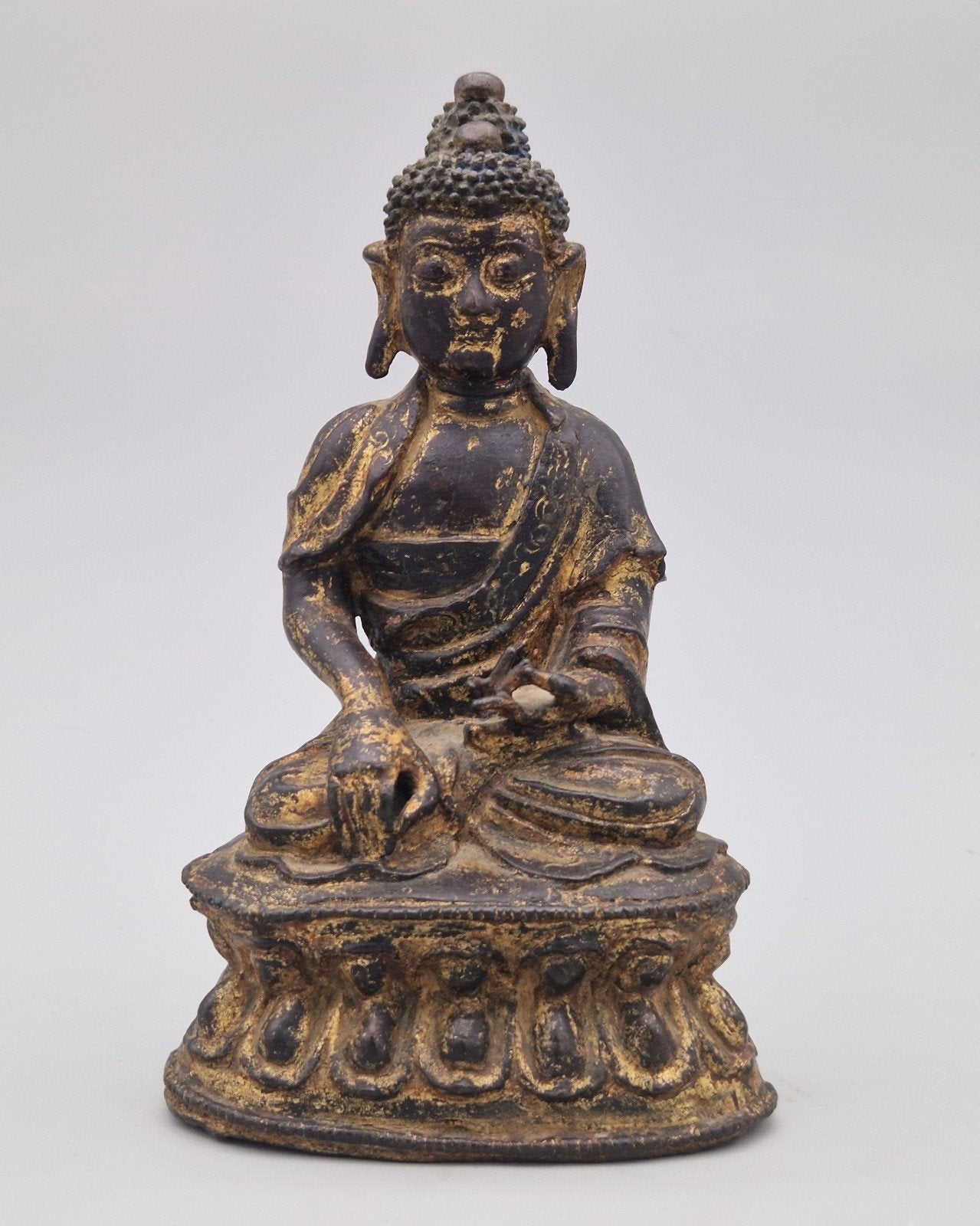 Bouddha Sino Tibétain, Ming, bronze doré., Enlèvement ou Envoi, Doré
