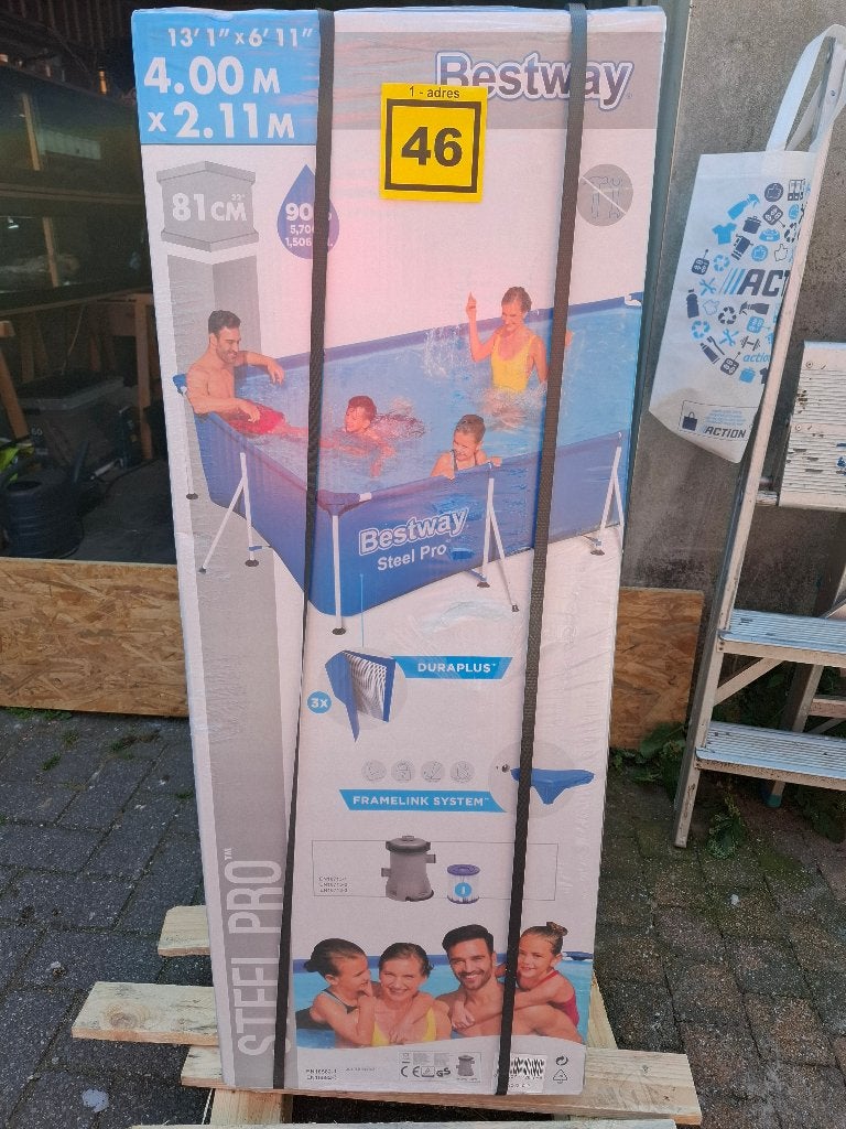 Te koop nieuw zwembad 400x211x81, Ophalen, 200 tot 300 cm, 80 tot 120 cm, Nieuw