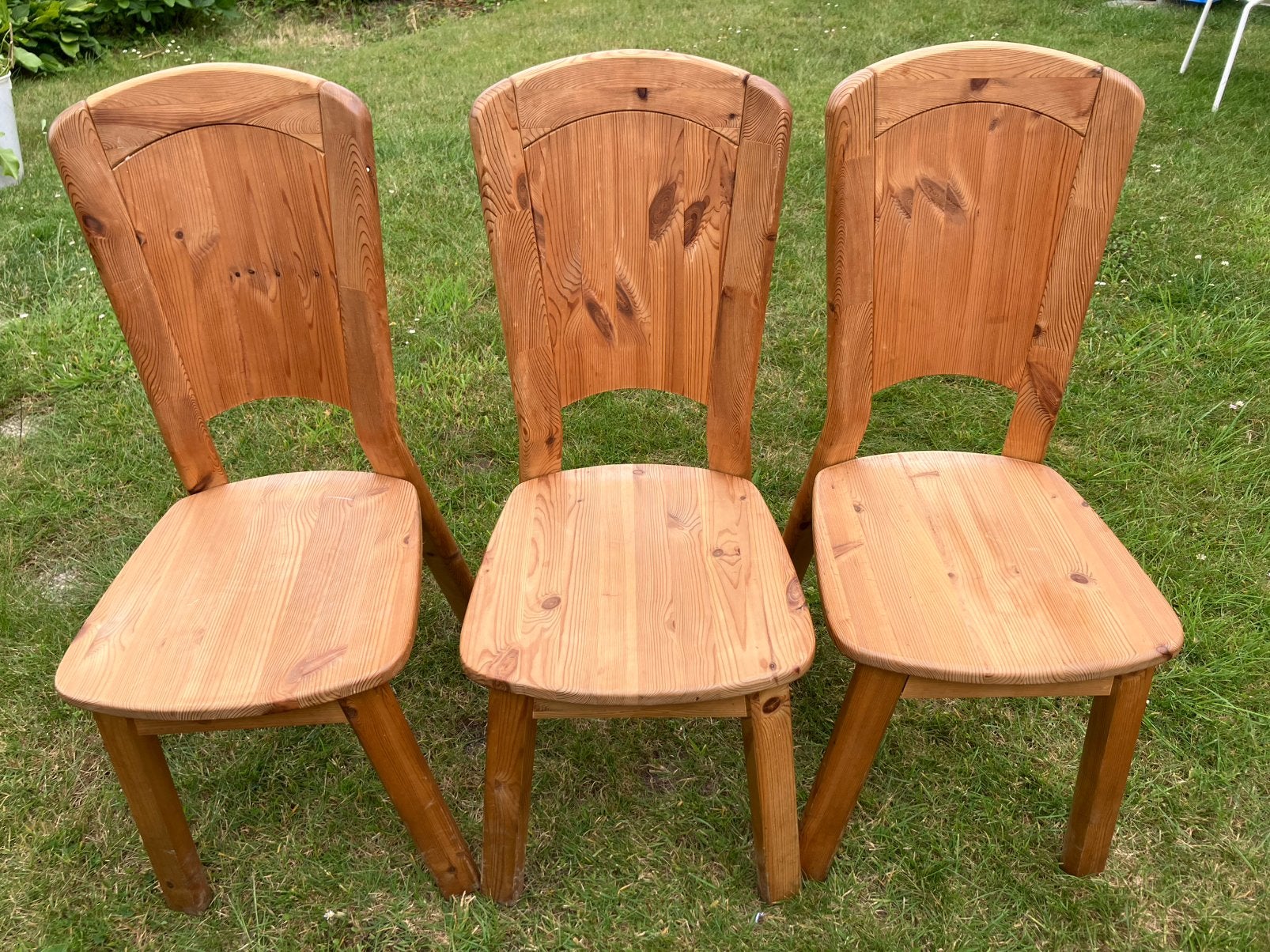 5 grenen, massief houten stoelen, Ophalen