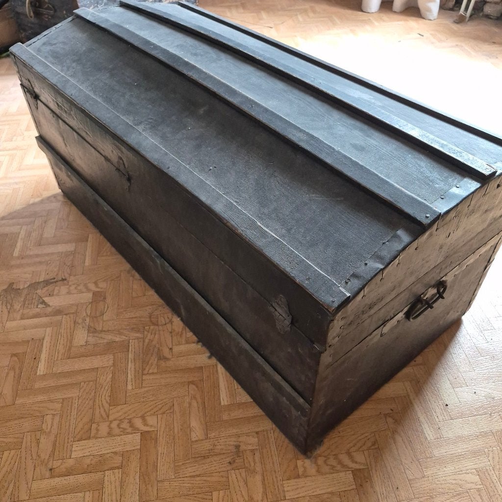 antieke houten kist, Maison & Meubles, Accessoires pour la Maison | Coffres, 100 à 150 cm, Enlèvement, Utilisé, 50 à 75 cm