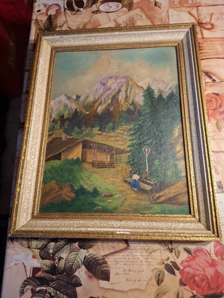 Peinture, Antiquités & Art, Art | Peinture | Classique, Encadré, Panneau, Paysage, Enlèvement
