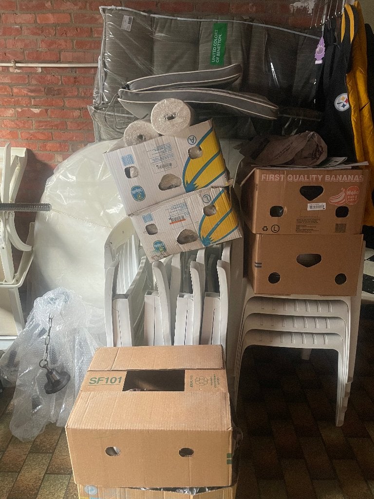 Tuinmeubels, 2 ligstoelen alles voor €150!, Tuin en Terras, Ophalen, Gebruikt, Plastic, Inklapbaar