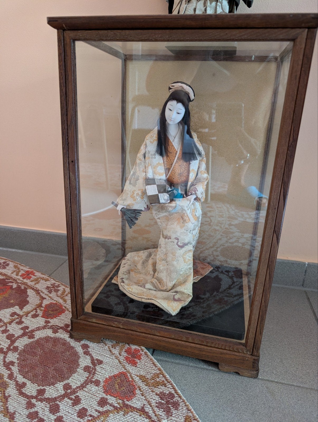 vitrinekastje glas/hout (zonder pop), Verre, Enlèvement, Comme neuf