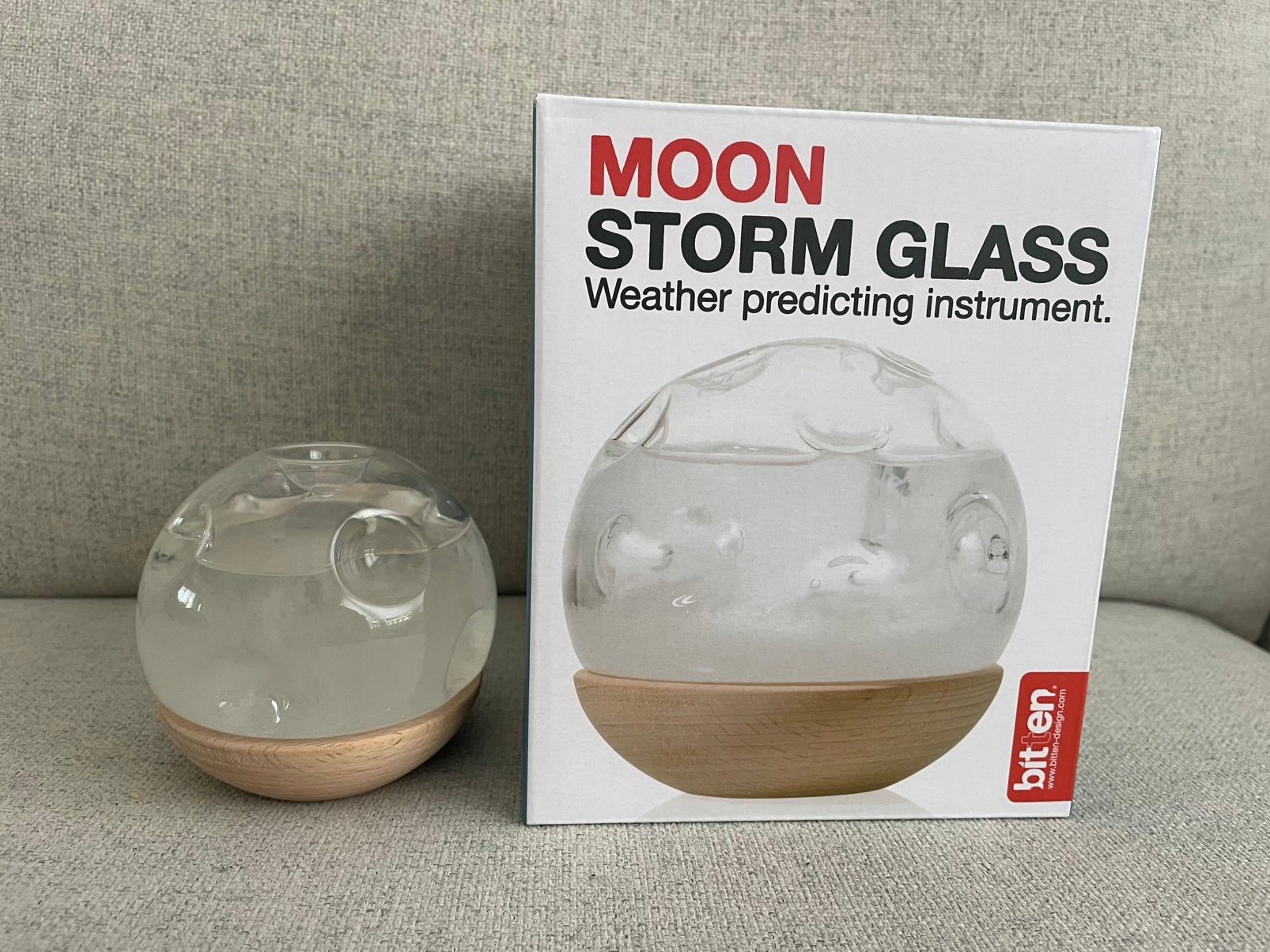 Moon storm glass weather predictor weerstation stormglas, Audio, Tv en Foto, Weerstations en Barometers, Ophalen, Zo goed als nieuw