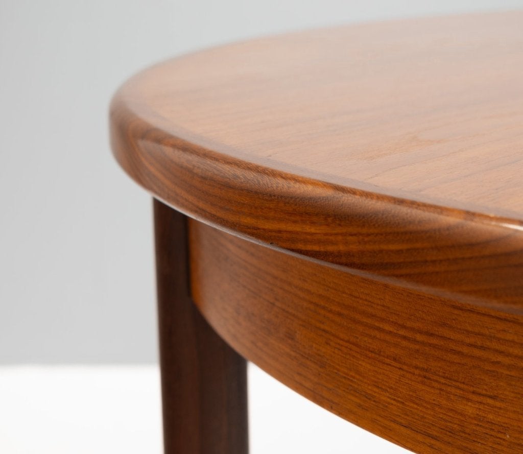 Grote vintage Scandinavische ronde tafel, Ophalen, Gebruikt