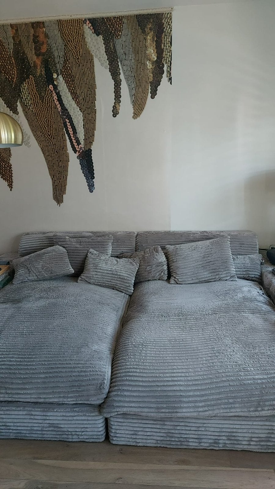 Velvet zetel perfecte staat, Huis en Inrichting, Ophalen, Overige materialen, 300 cm of meer, Zo goed als nieuw