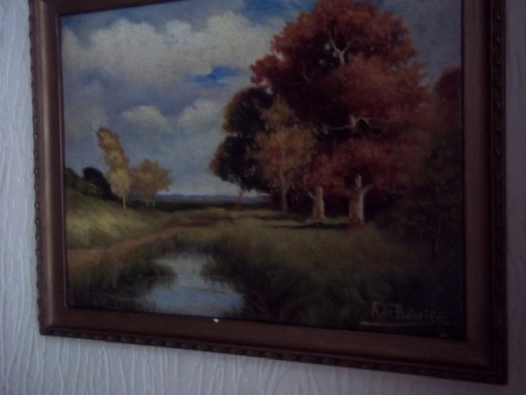 schilderij, Ophalen, Landschap, Doek