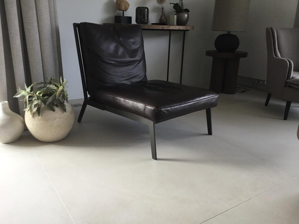 Lederen lounge zetel, Ophalen, Zo goed als nieuw, Minder dan 150 cm, Modern