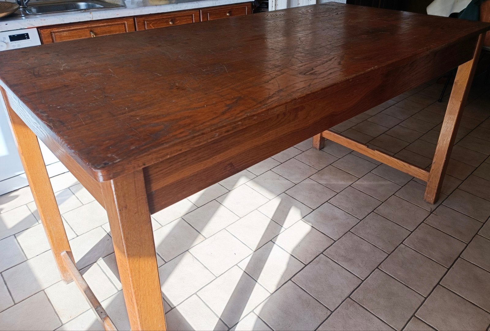 Table/ plan de travail en chêne, Doe-het-zelf en Bouw, Werkbanken, Ophalen