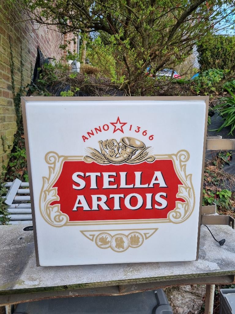 Enseigne lumineuse stella artois originale vintage, Enlèvement, Comme neuf, Table lumineuse ou lampe (néon)