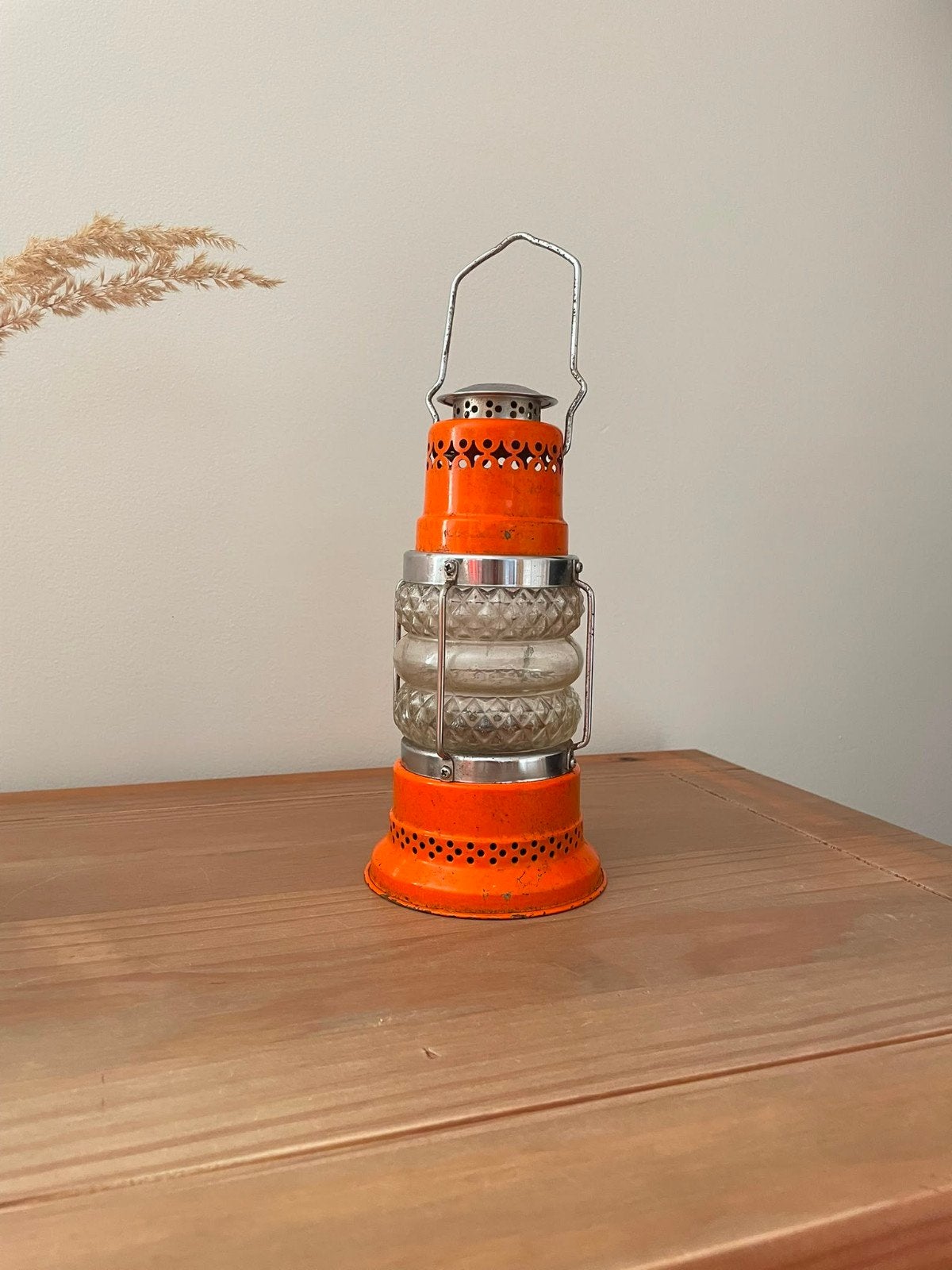 Déco Vintage Lampe à pétrole Orange Seventies Rétro Style, Enlèvement