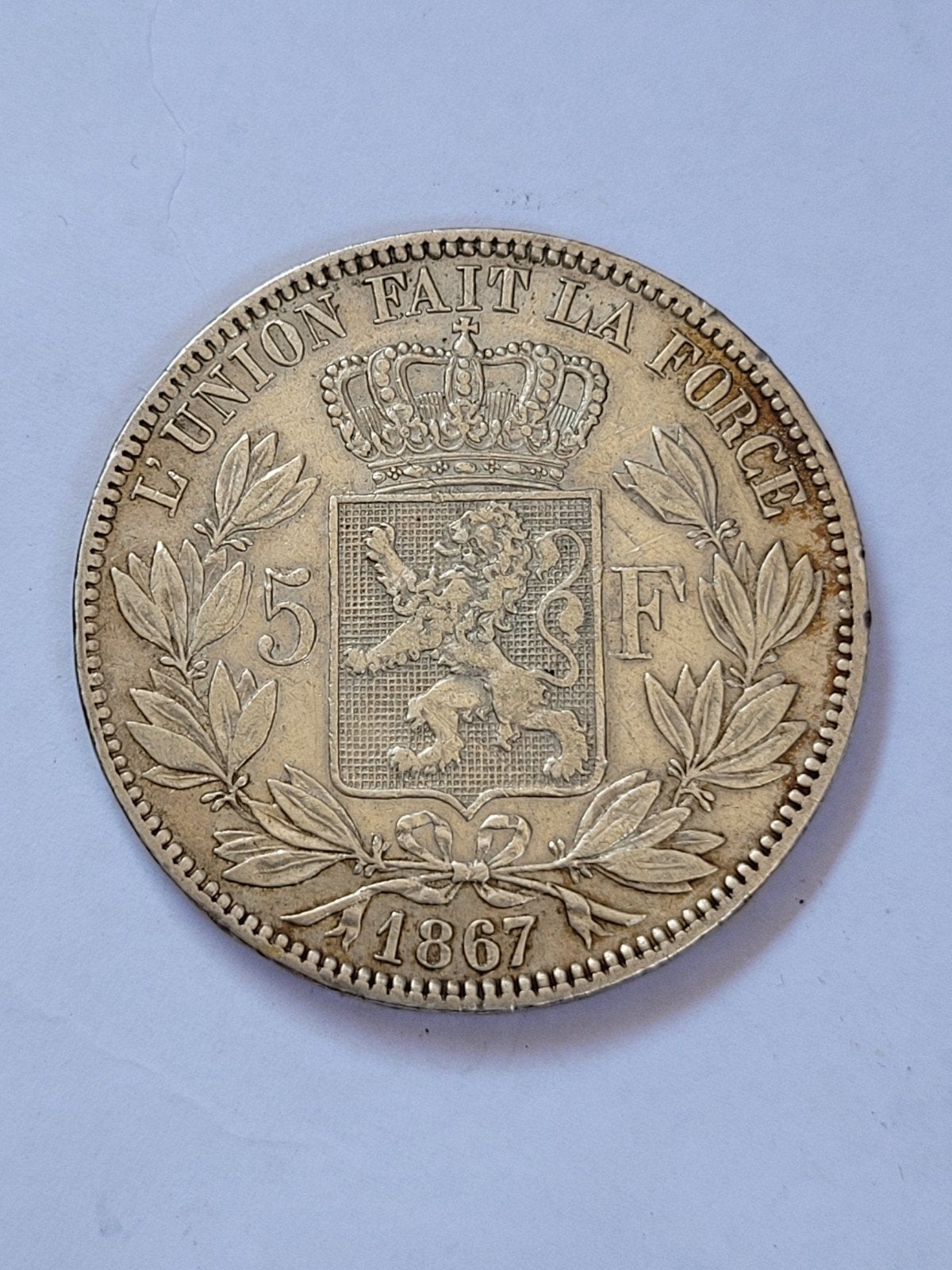 5 francs 1867 LEOP WIEEER !!!!!, Enlèvement ou Envoi