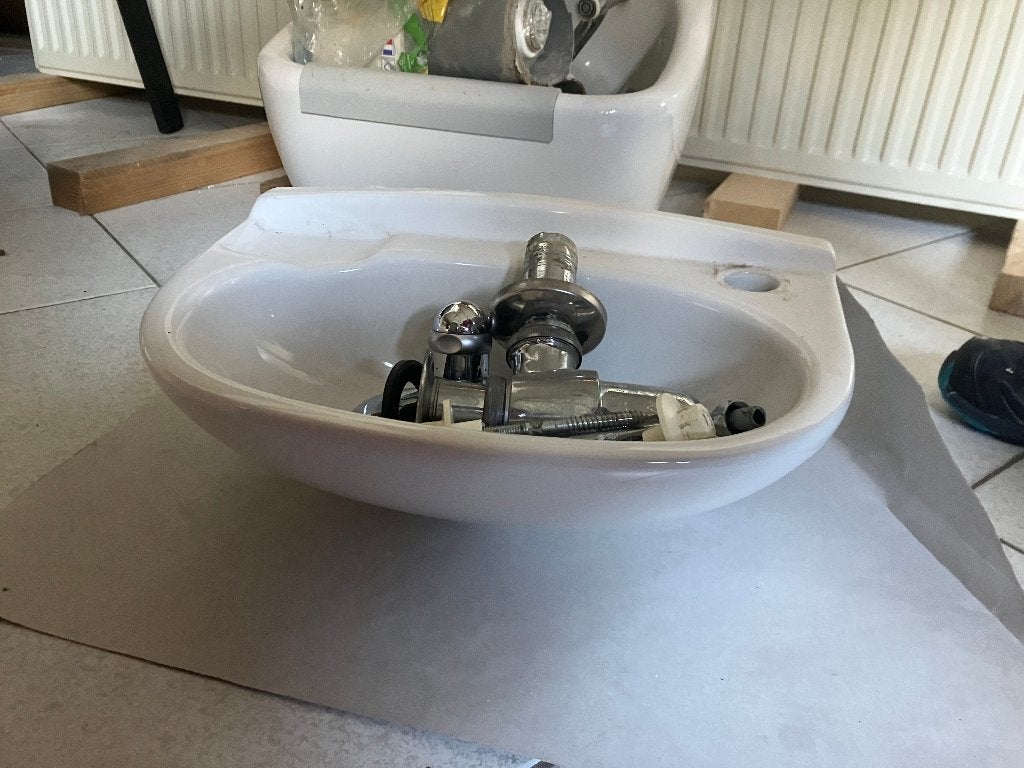Witte handwasser / wasbakje toilet / Wastafeltje, Ophalen, Gebruikt, Toilet