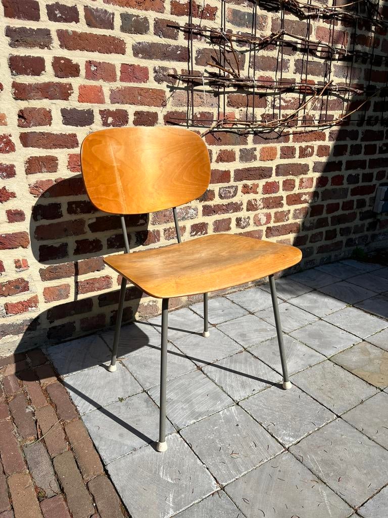 Chaise Rietveld vintage - Gispen modèle 116, Rietveld gispen design vintage retro, Brun, Enlèvement, Utilisé
