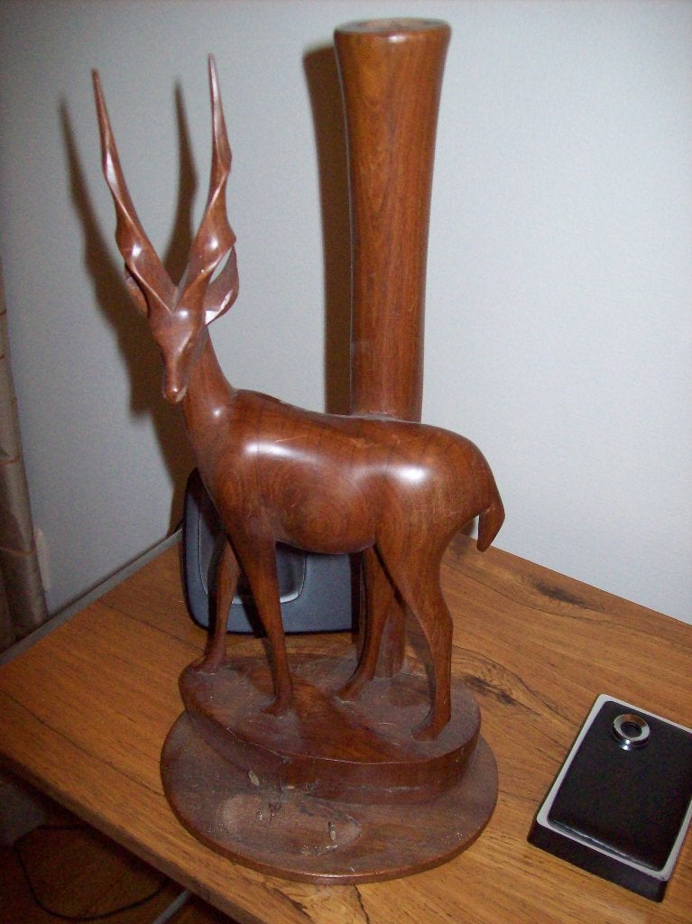 vintage Afrikaans Beeld, Antiek en Kunst, Ophalen, 20 - 50 cm, Beeld, Hout