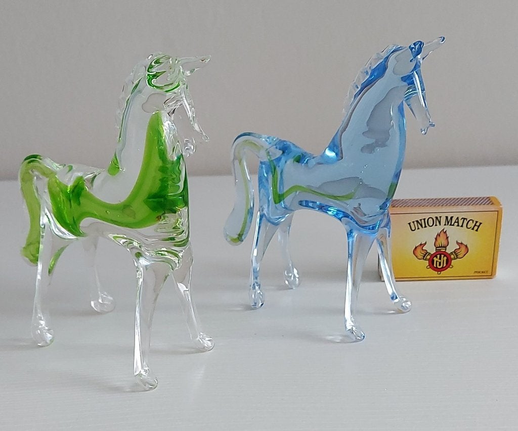 2 glazen Murano paarden, Ophalen of Verzenden