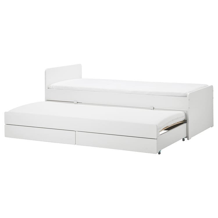 Ikea Slakt -Eenpersoonsbed met onderlade en logeerbed, Huis en Inrichting, Slaapkamer | Bedden, Ophalen, Gebruikt, 90 cm, Eenpersoons