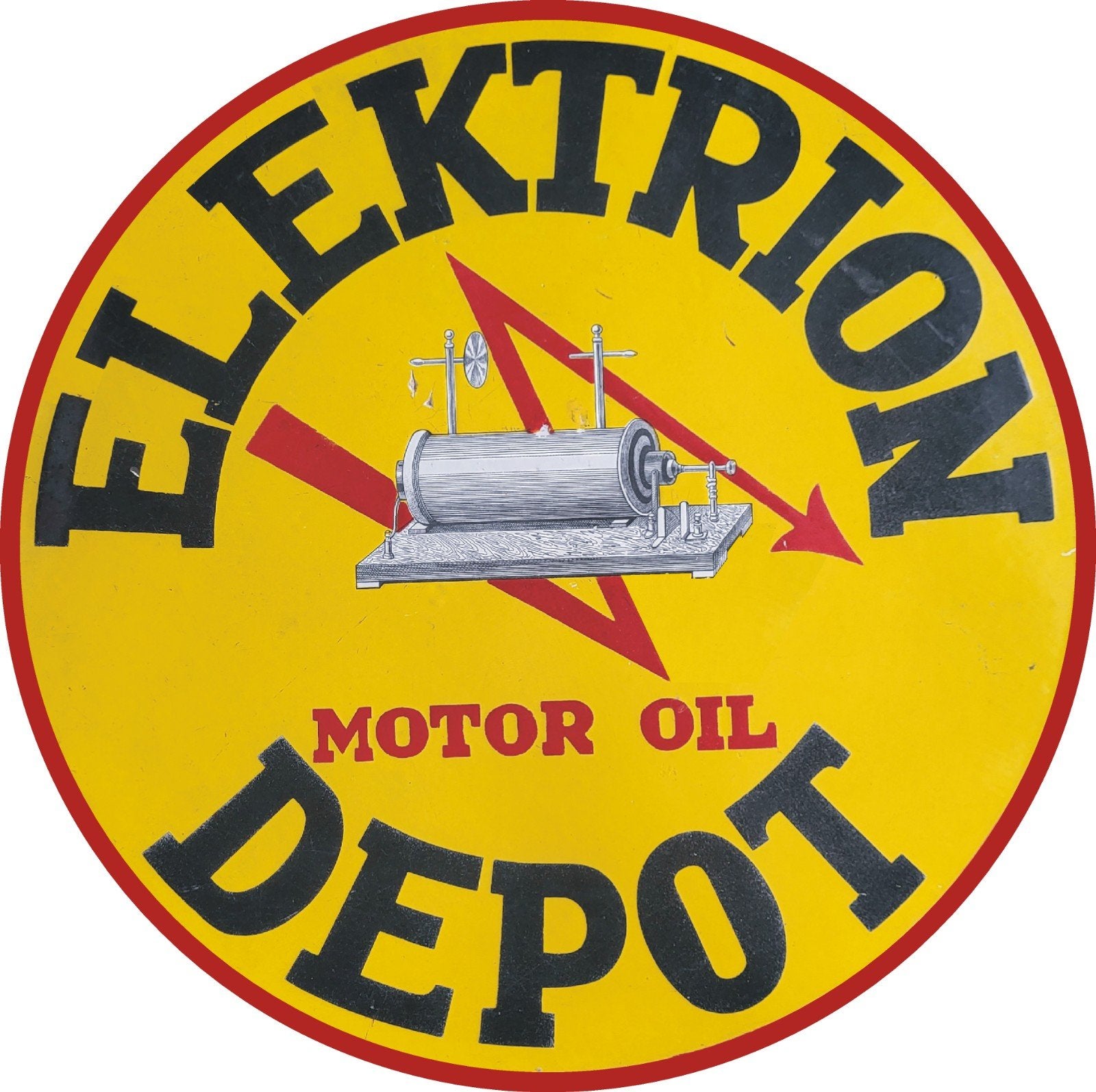 GEZOCHT Elektrion motor oil items, Verzamelen, Ophalen, Gebruikt, Reclamebord