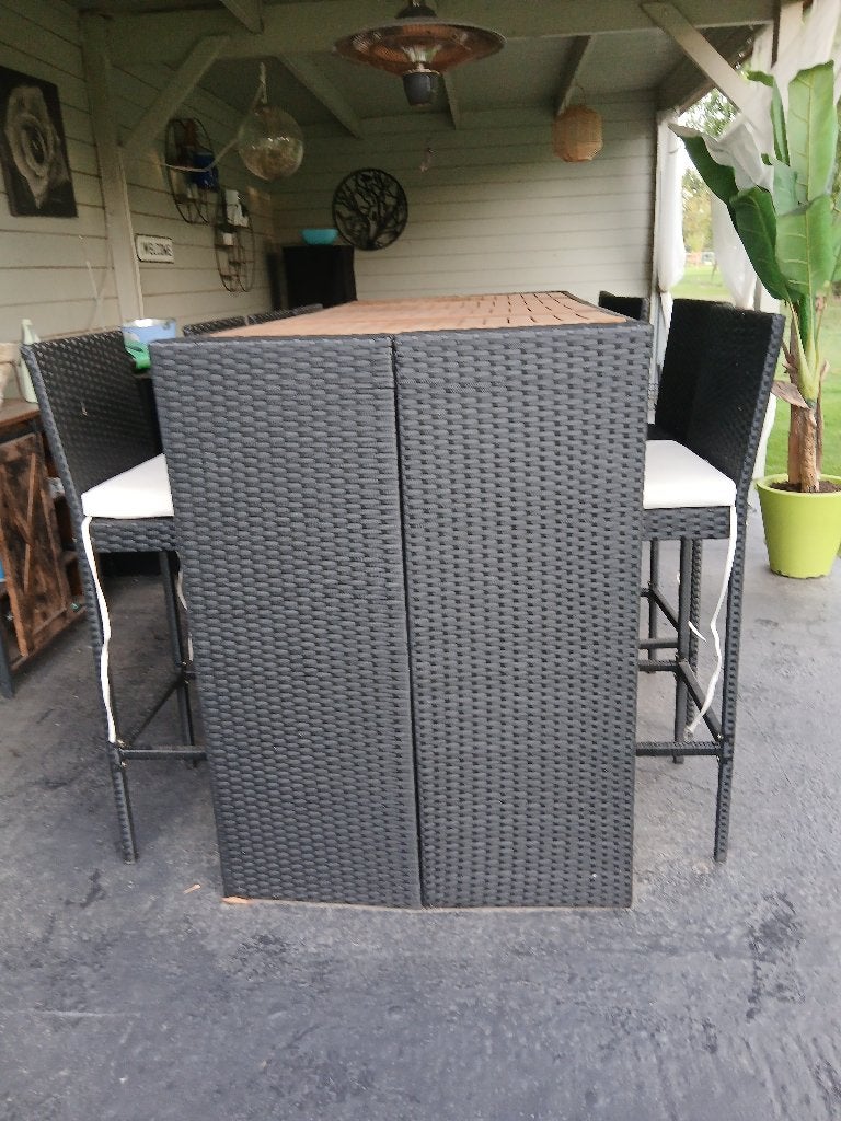 Prachtige hoog tuintafel met 8 stoelen, Ophalen, Zo goed als nieuw
