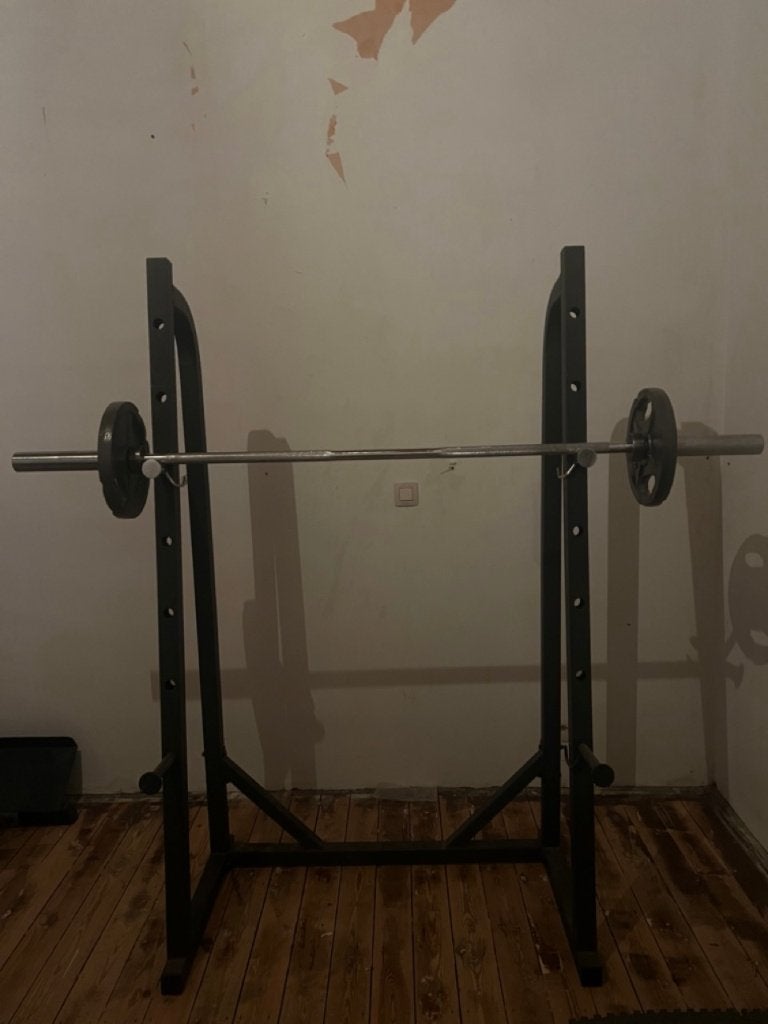 Squat Rek en Halterstang 50mm, Sports & Fitness, Équipement de fitness, Enlèvement, Utilisé, Bras, Barre d'haltères