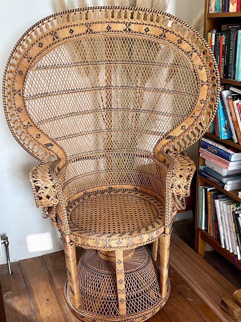 Pauwenstoel, Maison & Meubles, Chaises, Comme neuf, Une, Osier ou Rotin, Autres couleurs, Enlèvement