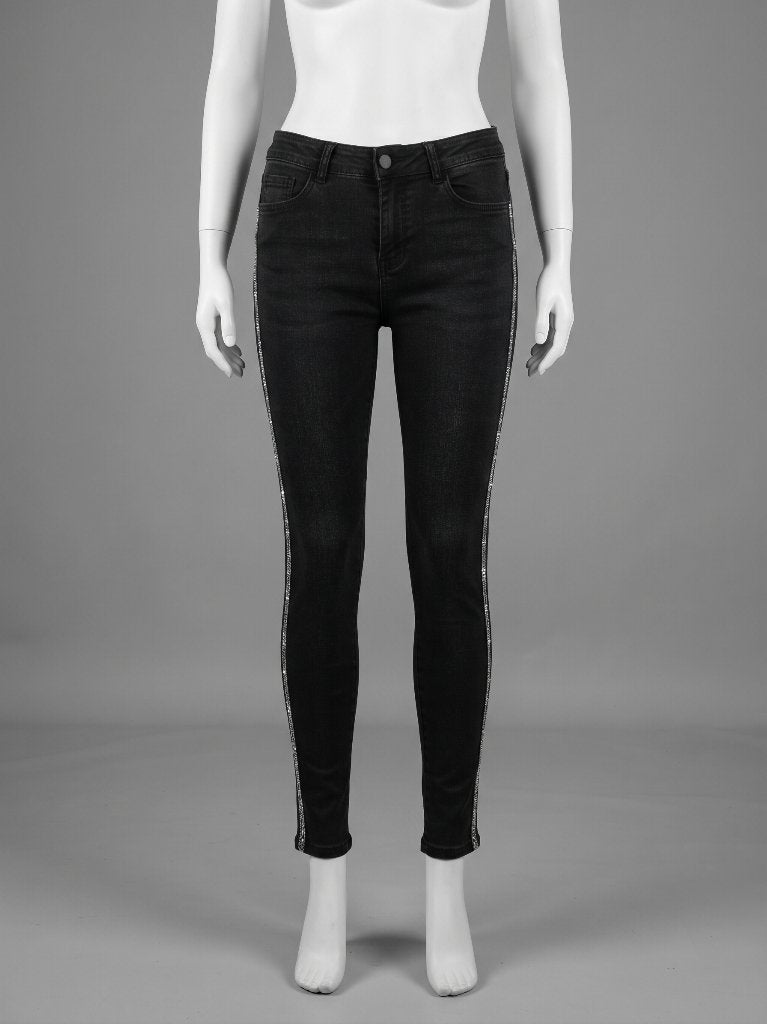 Zwarte skinny jeans met glitterbies maat 38 Lola Liza, Kleding | Dames, Lola & Liza, Zwart, Overige jeansmaten, Ophalen of Verzenden