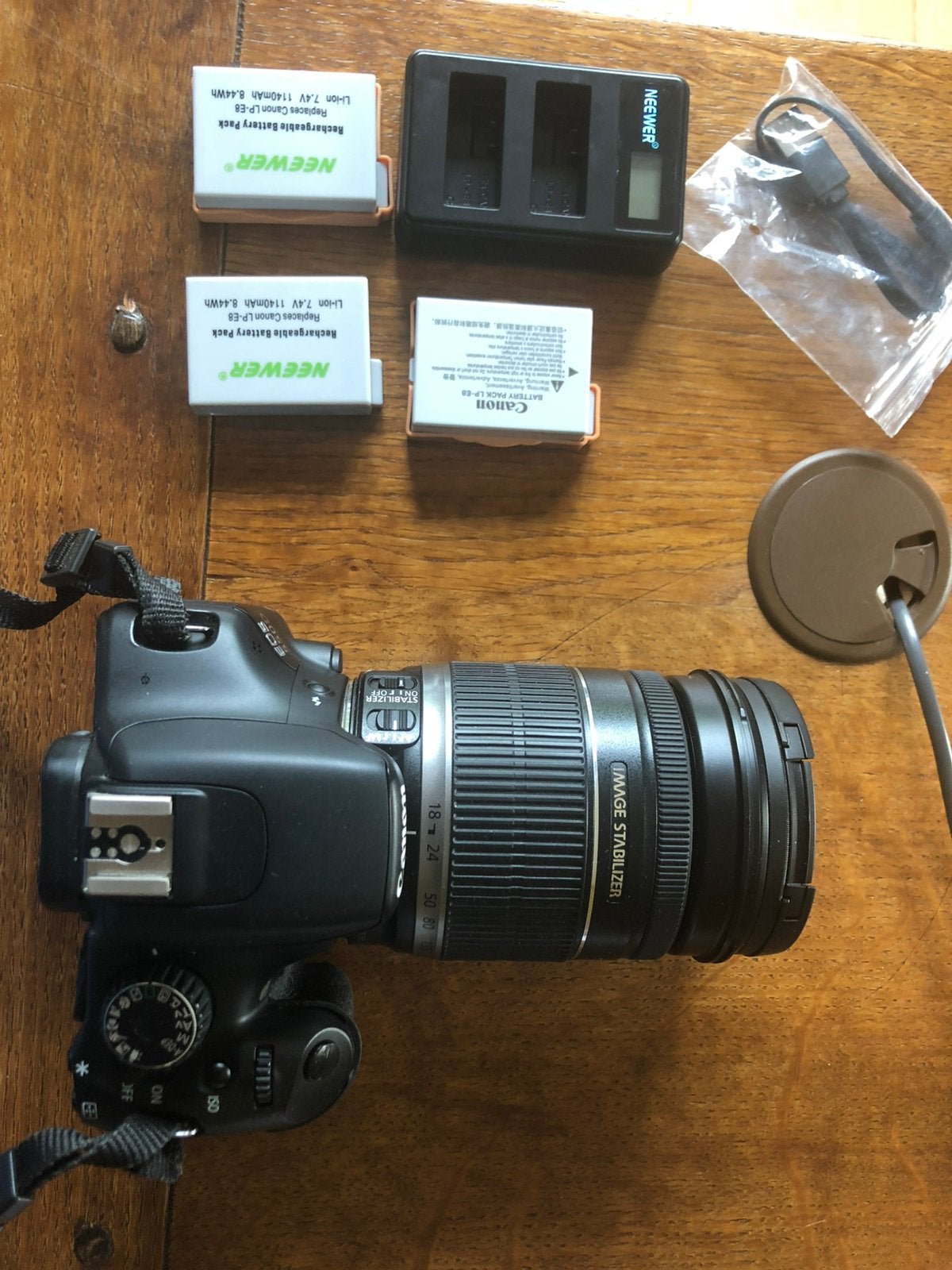 Canon Eos body met 2 lenzen en 3 batterijen, Ophalen, Gebruikt, Cameratas, Canon