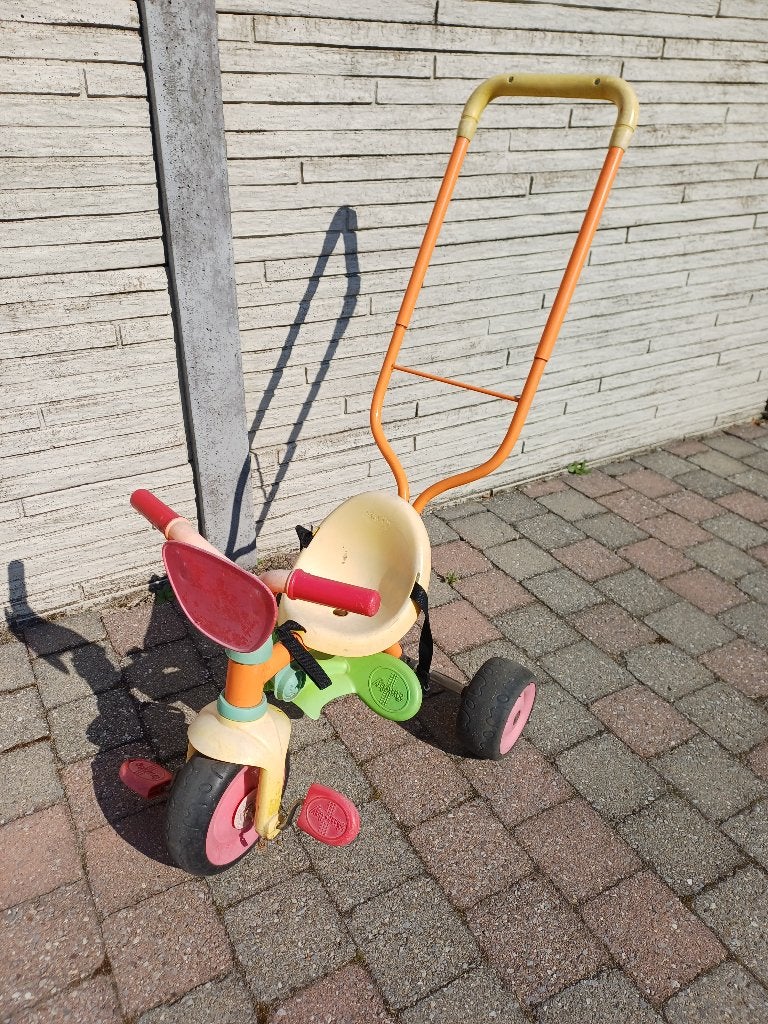 Smoby driewieler met duwstang, Fietsen en Brommers, Ophalen, Gebruikt, Smoby, Duwstang