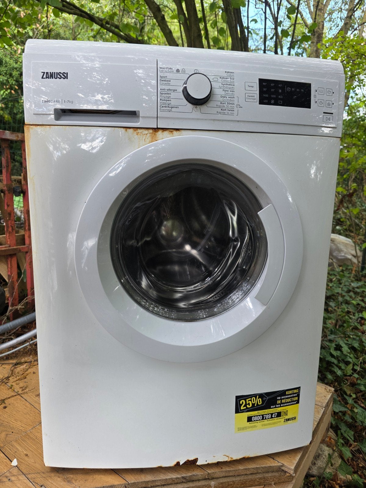 Machine à laver Zanussi TimeCare 7kg, 1200 à 1600 tours, 6 à 8 kg, 85 à 90 cm, Programme court