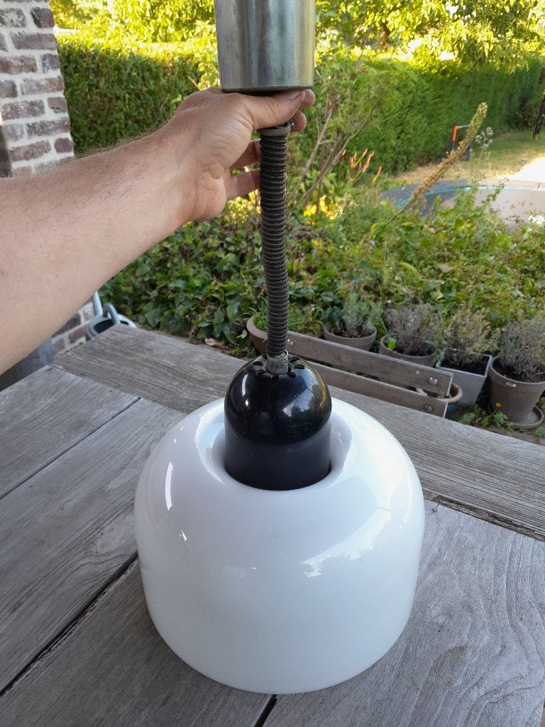 Lampe vintage Space Age, style Guzzini/Meblo — années 1970, Enlèvement ou Envoi