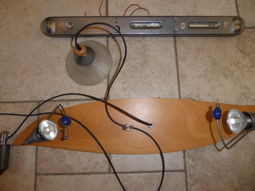 Moderne hangluster met hout, Ophalen, Zo goed als nieuw, Hout