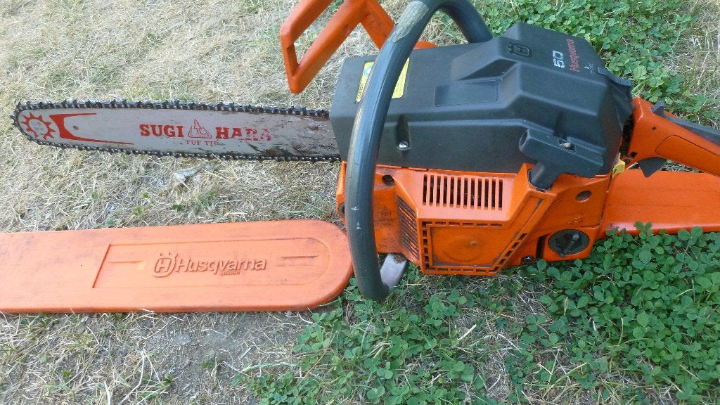 benzine kettingzaag Husqvarna, Doe-het-zelf en Bouw, Ophalen, Gebruikt, Overige merken