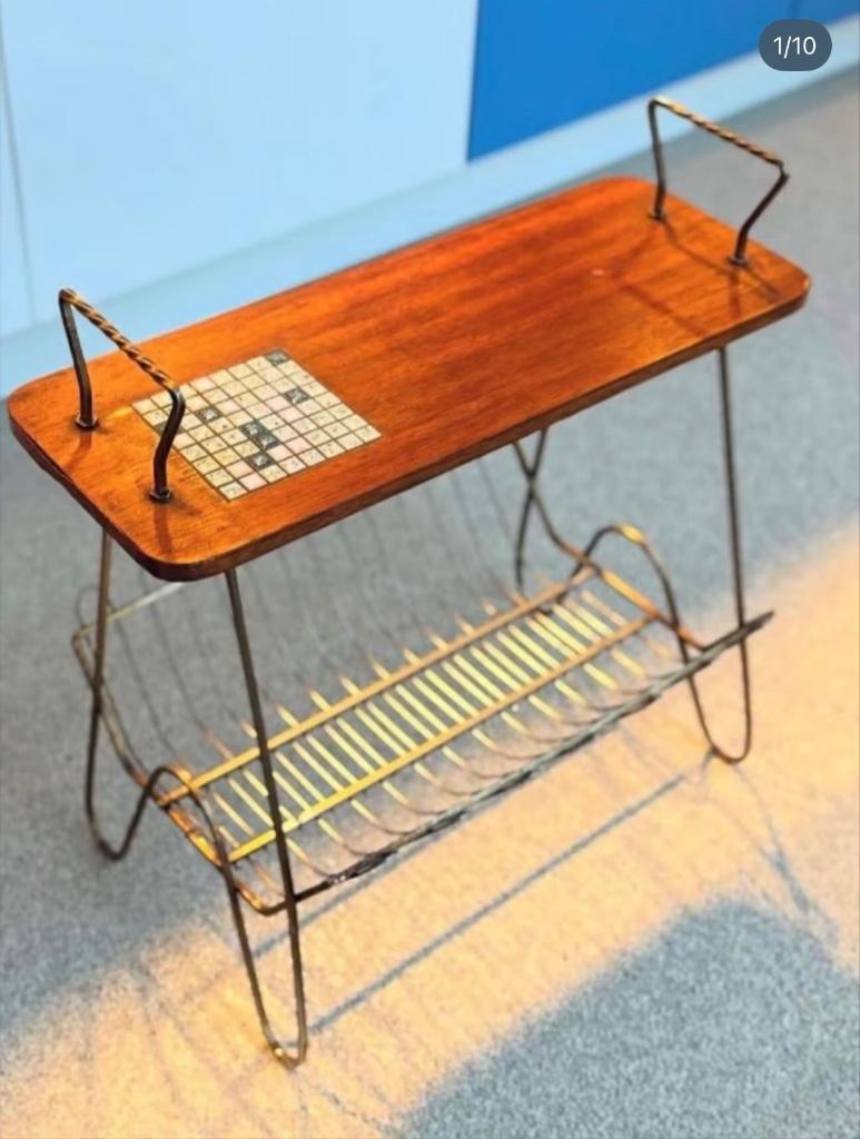 Vintage magazinerek met mozaiek, Huis en Inrichting, Woonaccessoires | Krantenbakken en Lectuurbakken, Ophalen of Verzenden