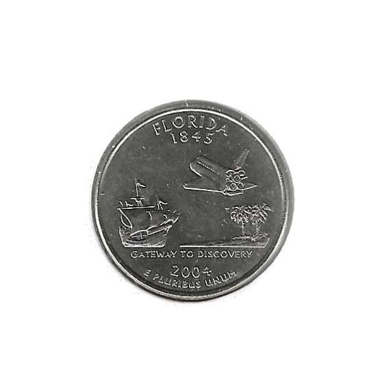 USA, 1 Quarter Dollar 2004 P, Florida., Enlèvement ou Envoi, Amérique du Nord, Monnaie en vrac