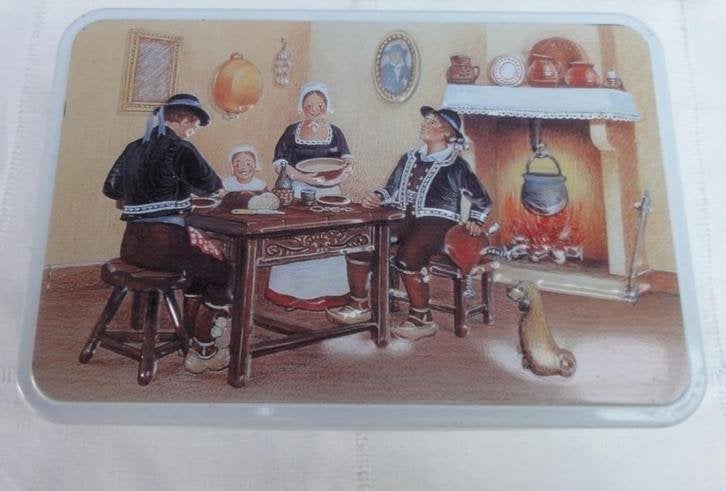 Frans Massilly blik Bretonse familie , potten & aardewerk, Enlèvement ou Envoi, Utilisé, Autre, Autres marques