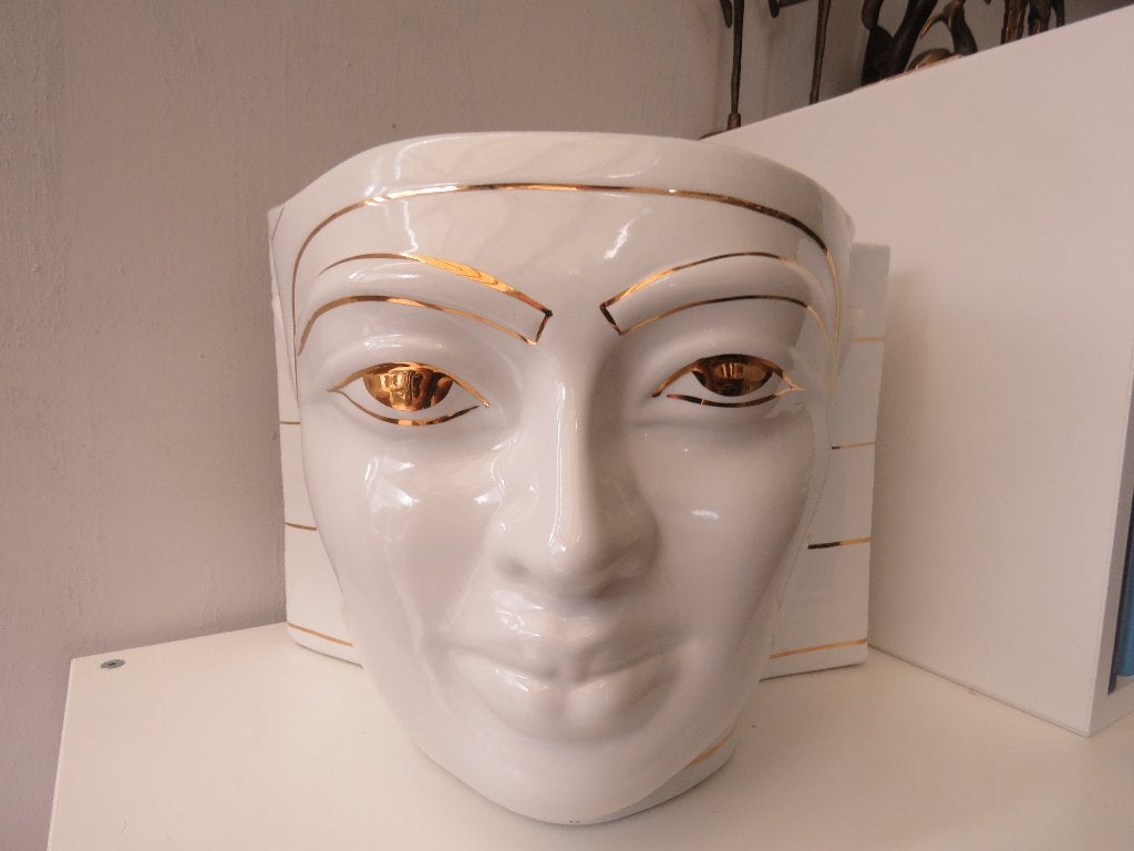 Hollywood Regency bloempot Antica Athena farao planter, Antiek en Kunst, Ophalen of Verzenden