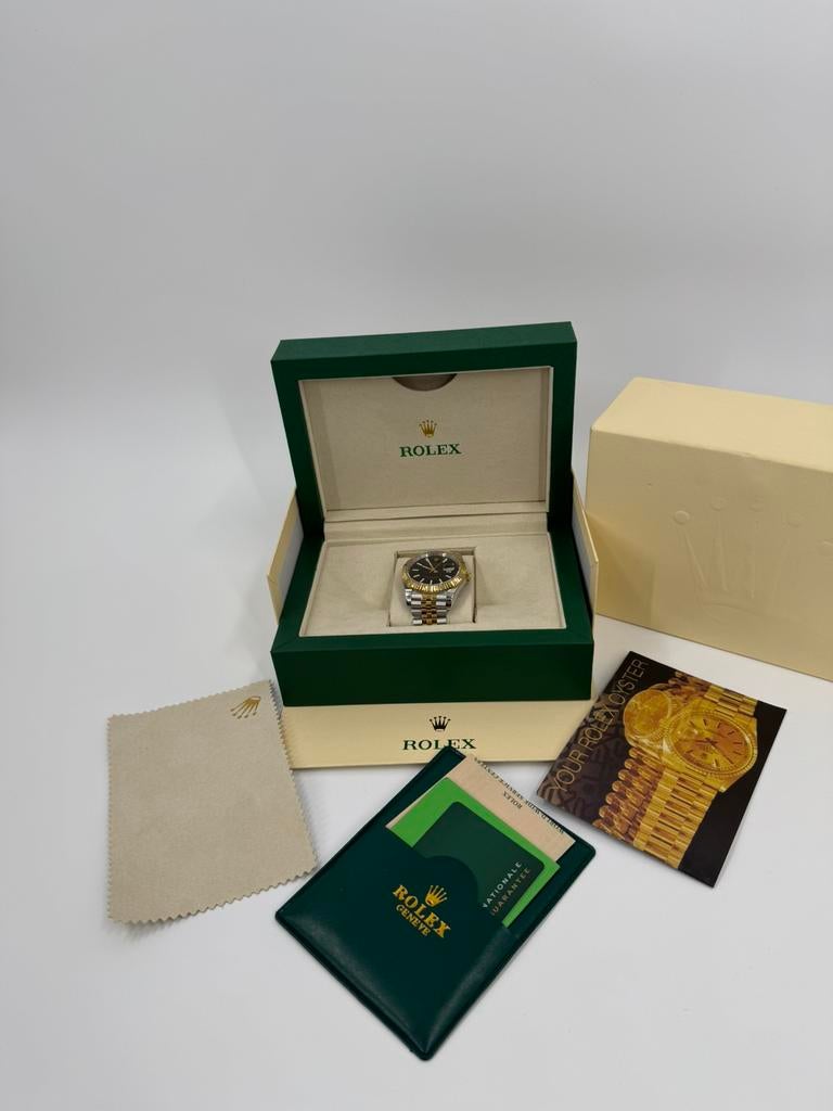 Rolex Datejust 41 126333 Black Fluted Motif Full Set, Ophalen, Zo goed als nieuw, Polshorloge, Rolex