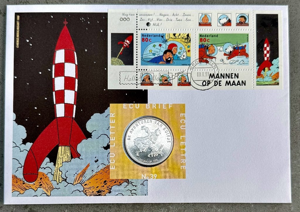 kuifje tintin postzegels en munt Mannen op de Maan, Ophalen of Verzenden, Kuifje, Nieuw, Overige typen