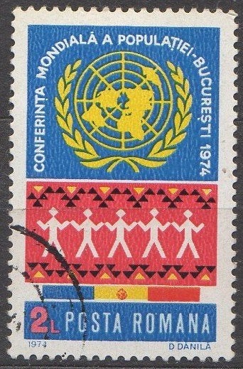 Roemenië - Wereldbevolkingsconferentie Boekarest - 1974, Timbres & Monnaies, Timbres | Europe | Autre, Enlèvement ou Envoi, Affranchi