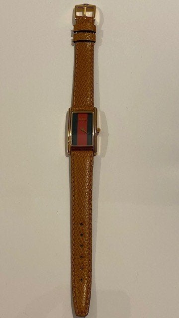 Gucci tricolore horloge, Overige merken, Overige materialen, Leer, Polshorloge