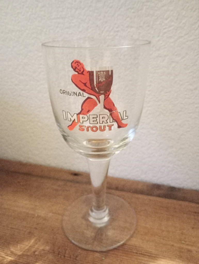 Brouwerij bier antiek glas Imperial Stout, Verzamelen, Biermerken, Ophalen of Verzenden, Gebruikt, Glas of Glazen, Overige merken