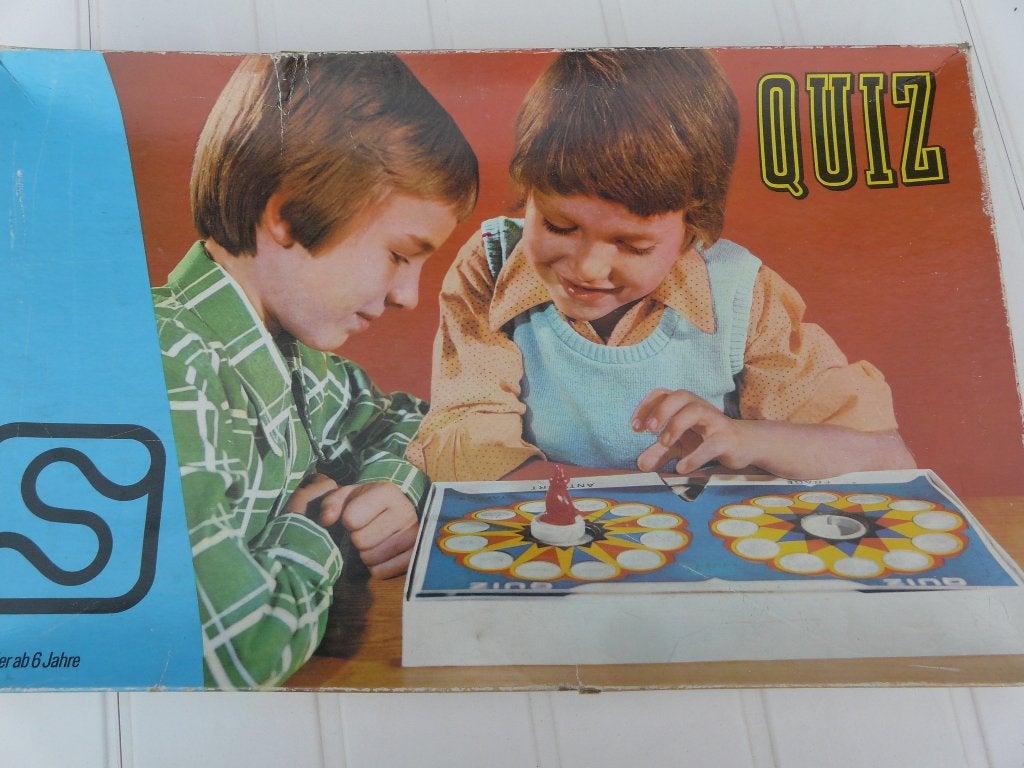 jeu de plateau magnétique vintage QUIZ en langue NL & FR, 1 ou 2 joueurs, Enlèvement, Utilisé