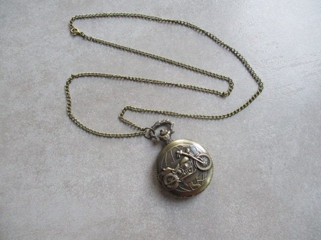 zakhorloge quartz motor uurwerk met ketting verzamelen hobby, Ophalen of Verzenden, Zakhorloge, Overige merken, Met ketting