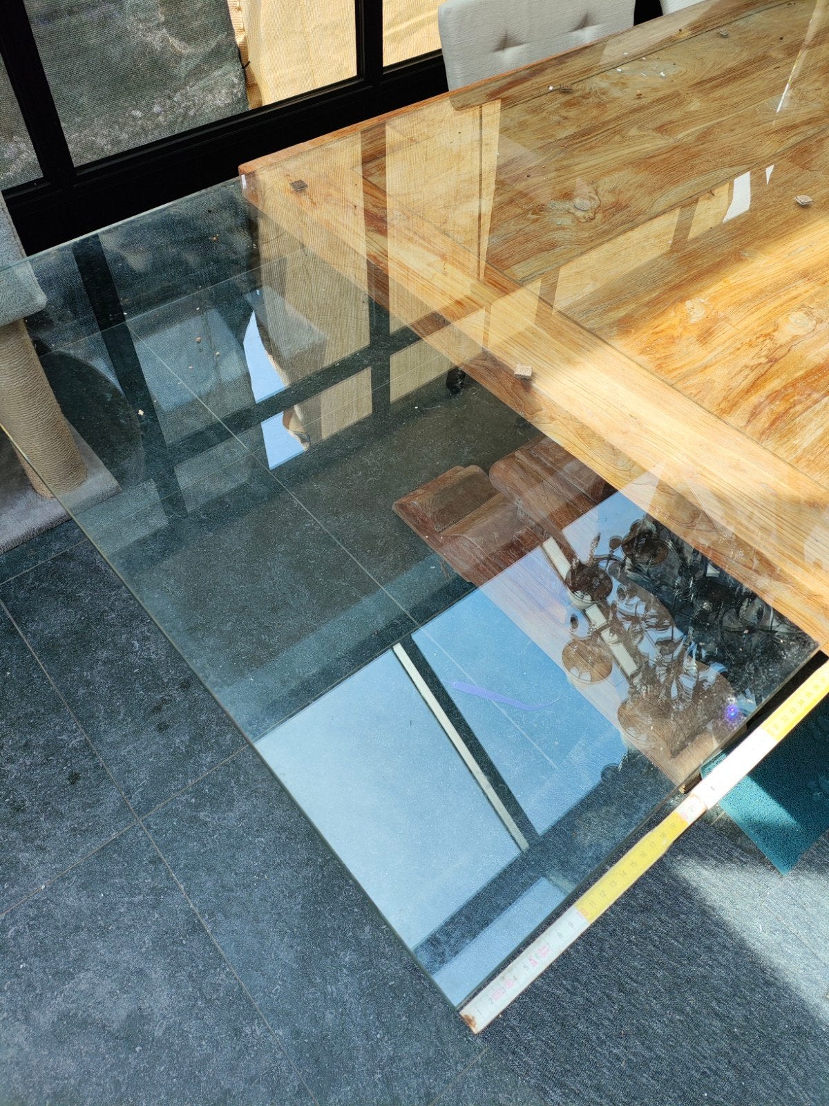 Grote glasplaten 8 en 10mm dik, veiligheidsglas (2stuks), Tuin en Terras, Tuintafels, Ophalen