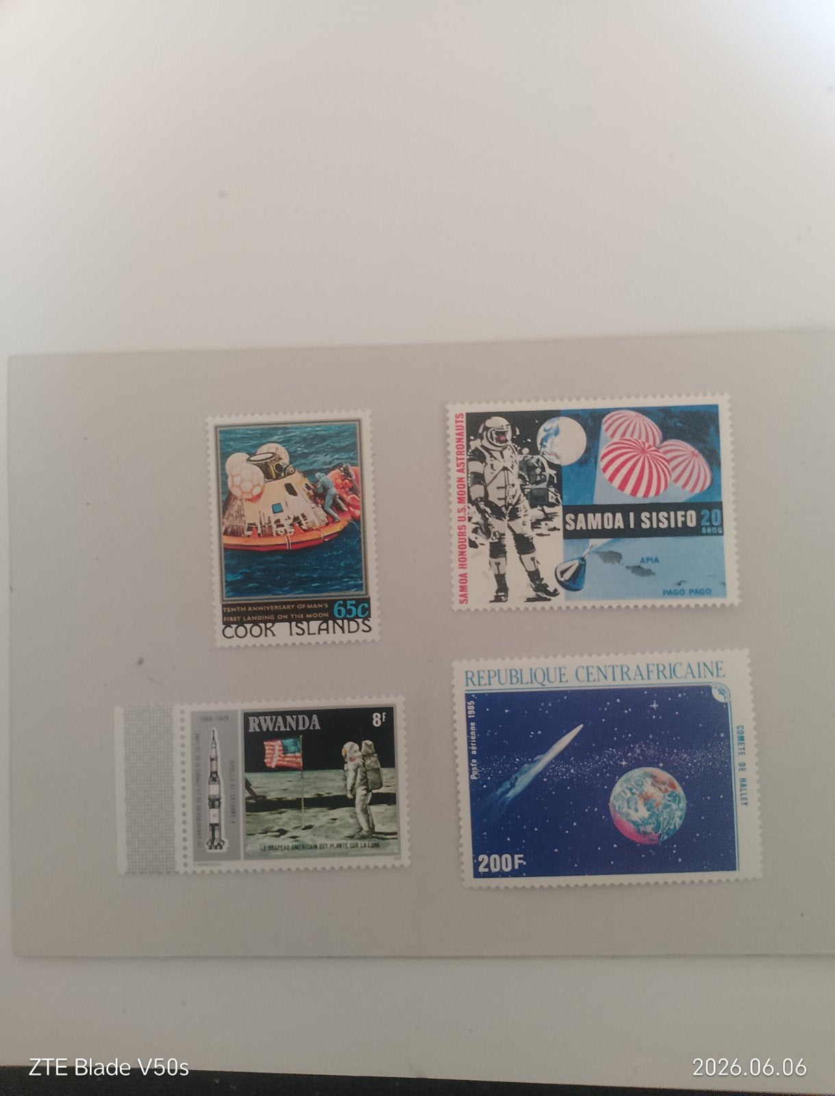 4 postzegels postfrisch ruimtevaart, Ophalen of Verzenden