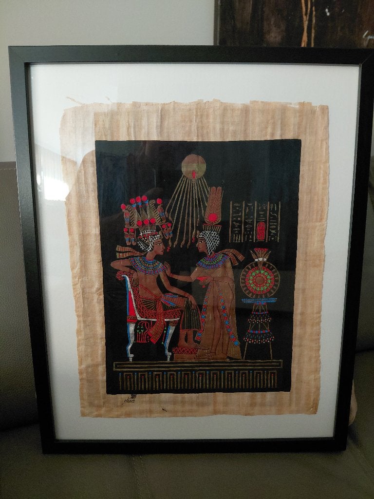 Kader met Papyrus 42 x 52 cm, Huis en Inrichting, 52 cm, Zo goed als nieuw, Fotolijst, Zwart