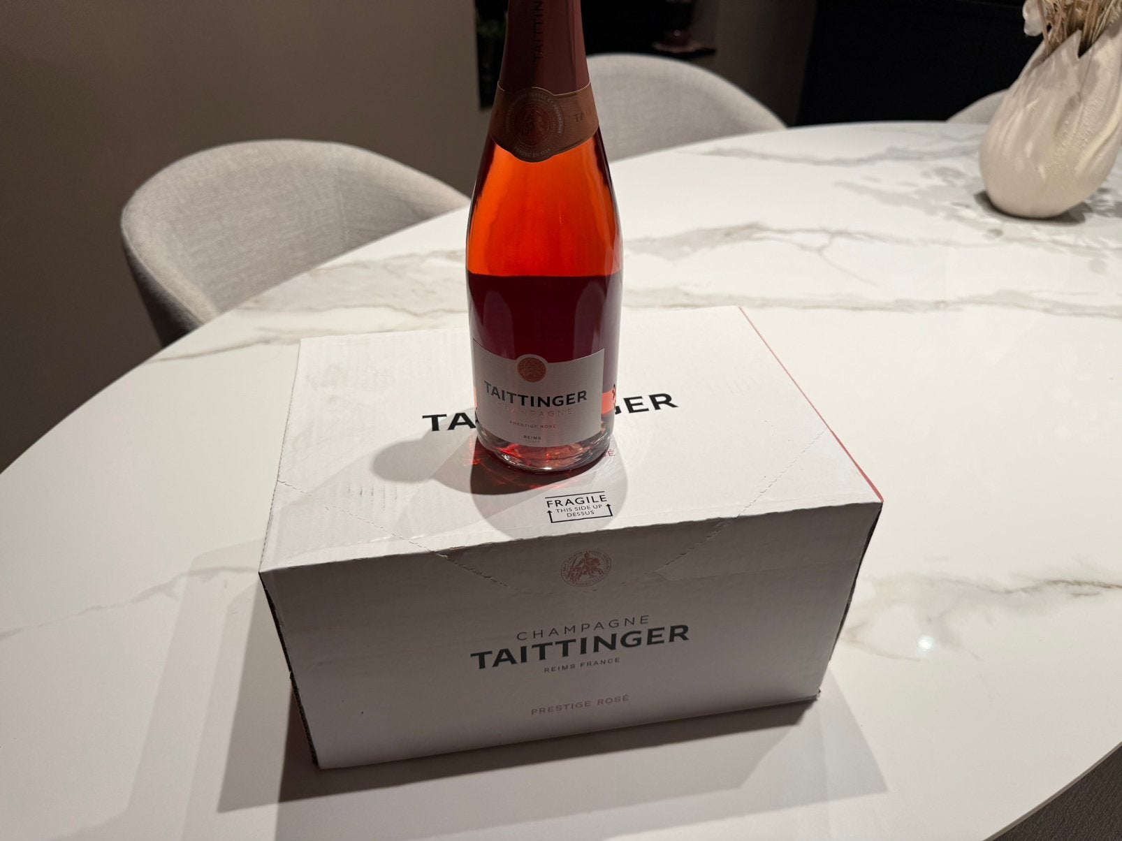 Champagne TAITTINGER PRESTIGE ROSÉ 6 Flessen, Verzamelen, Wijnen, Frankrijk, Nieuw, Ophalen of Verzenden, Champagne