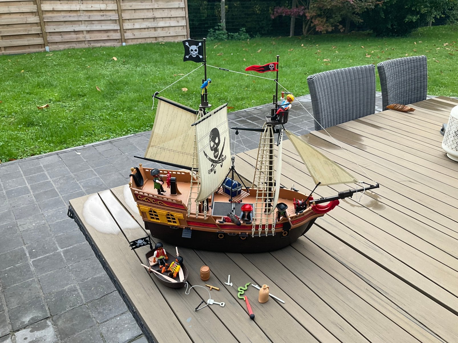 Plymobil piratenboot, Ophalen, Zo goed als nieuw