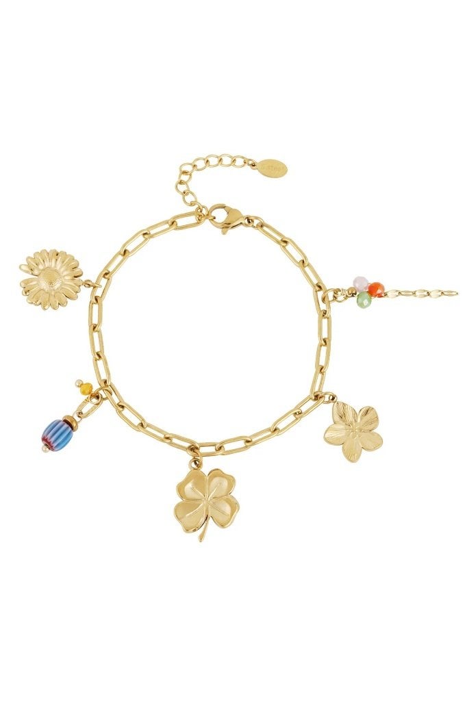 bloemige armband, Handtassen en Accessoires, Ophalen of Verzenden, Nieuw, Staal